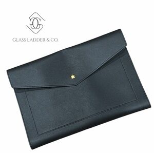 Glass Ladder & Co. Black Megan Portfolio Envelope Clutch‎